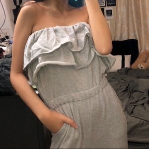 GREY JUMPSUIT OVERALL